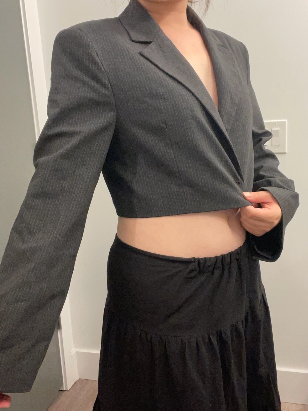 Zara Charcoal Pinstripe Blazer